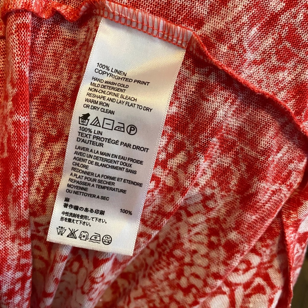 New Tommy Bahama Maxi Dress Boho Dahlia Medallion Women 100% Linen Red S 4/6 - Picture 5 of 7